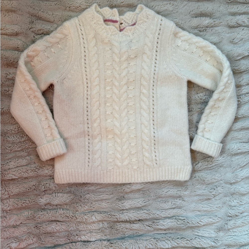 Cream wool angora Mini Boden sweater 🤍